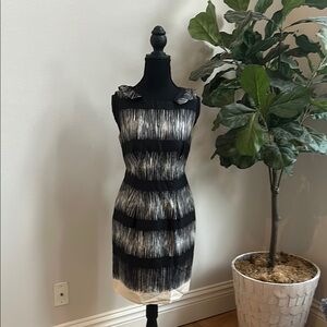 Banana Republic Black Tiered Ruffled Cocktail Dress